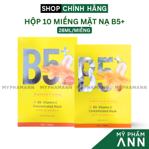 Hộp 10 Miếng Mặt Nạ B5+ Vitamin C Concentrated Mask 28ml/Miếng Màu Vàng - Mặt Nạ Yuejiin Hỗ Trợ Phục Hồi - Mỹ Phẩm Ann