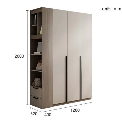 [CozyNest ] Mu Yue Oak Wardrobe with Side Cabinet