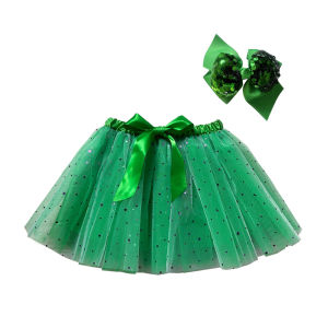 Half skirt with lining comes with a bow hair clip and star-moon mesh fabric tutu Childrens dress in Lolita sweet style