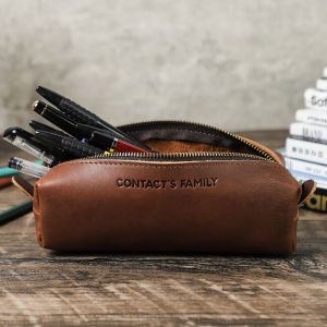 Retro Leather Pencil Case High Capacity Business Pencil cases For Kids Girl Boy School Office Pen Bag Pouch Stationery Supplies2026
