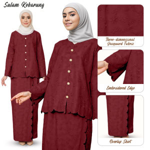 Baju Kurung Moden baju raya Sulam Baju kebaya Ironless Muslimah Set Raya Set 2025 Sulam baju Nikah/Tunang Bridesmaids Kurung