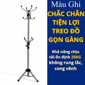 Cây treo quần áo inox đa năng Đạt Vinh 2 tầng cây treo đồ đứng gấp gọn thông minh sơ sinh tiện lợi