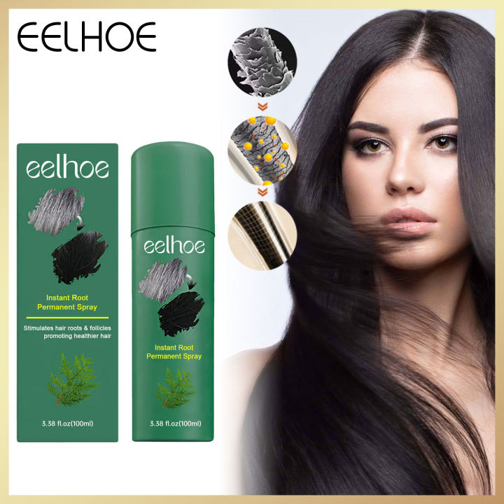 EELHOE Black Hair Spray Moisturizing Anti Grey Hair Spray NonDye Color Restoring Spray For Grey