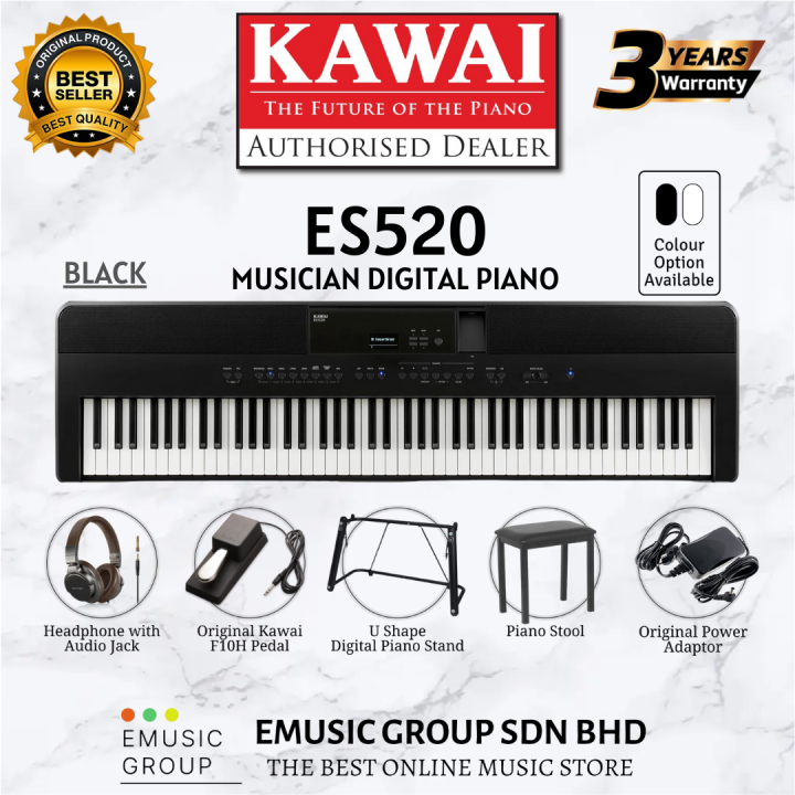 Kawai ES520 88-Key Digital Piano Home Portable Electric Piano Keyboard ...