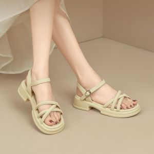[Free Shipping] Hot-Selling Korean-Style Platform Sandals With A Single Strap A New Summer Design Elegant And Suitable For Outdoor Wear Available Now