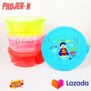Lunch Box Tempat Makan 3 Sekat Bulat Wadah Bekal Anak Tk