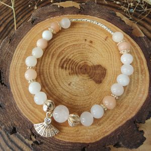 Ready Stock SG - Gold Rose Quartz Chalcedony Crystal Bracelet Handmade Natural Healing Crystal Bracelets