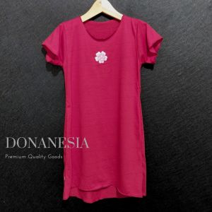 Dress Anak Perempuan Usia 5 - 7 Tahun Daster Kaos Full Katun Aplikasi Karakter Bunga Cropped Neci Baju  Gaun Midi  Medium Streach Lengan Pendek Harian Anak Wanita