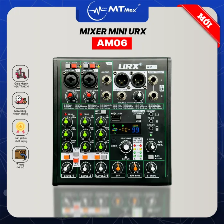 Mixer Mini Chuyên Nghiệp AM06 - Bluetooth 5.0, 99 Hiệu Ứng DSP, Hỗ Trợ ...