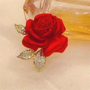 Hmeme เข็มกลัดกุหลาบแดงอารมณ์เข็มกลัดชุดสูทระดับไฮเอนด์