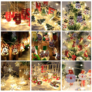 3M 20LED LED Christmas Tree Lights New Year Xmas Tree Decorations Snowman Battery/USB String Lights Snowflake Red Socks Christmas Decoration Pendant Lights