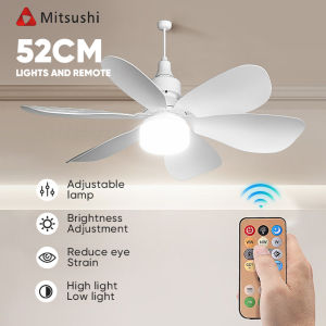 Mitsushi 2 in 1 Ceiling Fan Light with Remote Control 40W 52cm/30W 42cm E27 LED Bulb Lights Interface Silent Fan Light Chandelier Ceiling Light Top Lighting