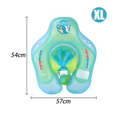 Baby Swim Ring Green Swimming Neck Fasten Pool Float Swim Trainer With Sun Protection Canopy Inflatable Infant Kids Float Seat Toys
