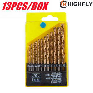 13 PCS Titanium Coated Drill Bit Set Drill Bits for Metal and Wood High Speed Steel Drill Bit Set for Aluminum Alloy Copper Wood Plastic Hard Storage 1.5-6.5mm