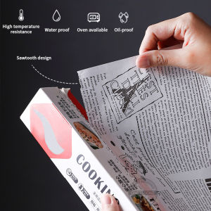 Onetwone Baking Mat sheet Bread Oil absorbing paper BBQ Mat Food Greaseproof Wax Paper Bread Roll Sandwich Burger French Fries Baking Accessories Fast Food Paper baking oil proof paper 30cmx800cm