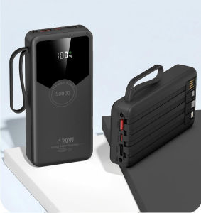 sạc dự phòng 120W PD20W 50000mAh 80000mah Solar 100% chính hãng Đầu ra USB kép Hoạt động ngoài trời Bộ nguồn pin ngoài