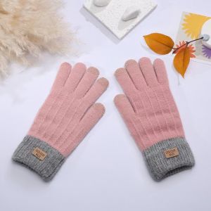 AUTOCARE X Solid Color Knitted Gloves Thickened Anti slip Warm Mittens Casual Touchscreen Winter Gloves Outdoor Riding