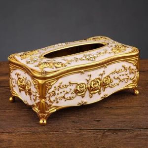 Hộp đựng khăn giấy mạ vàng cao cấp hộp đựng giấy ăn sang trọng