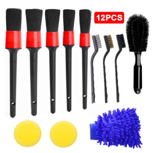 12PCS Car Wash Brush Detailing Brush Set Car Motorcycle Cleaning Brush Kit