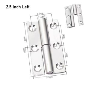 NOWNICE 1Pcs Window Accessories Detachable Hinge 1.5/2/2.5/3/4 Inch 304 Stainless Steel Door Hinges Durable Slip Joint Removable Hinge Window Door Cabinet Cupboard
