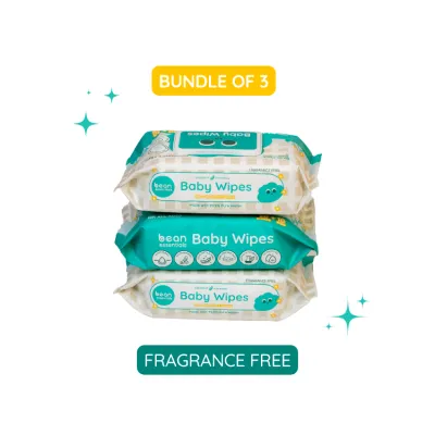 [Bundle of 3] bean Baby Wipes Fragrance Free 3 x 100 sheets