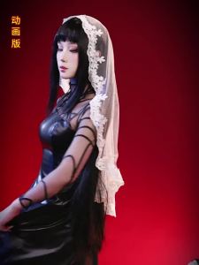 ชุดคอสเพลย์ผู้หญิง Osaragi-อะนิเมะชุดลูกไม้สีดำจาก SAKAMOTO DAYS