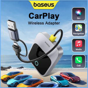 Baseus Wireless CarPlay Adapter IOS CarPlay Mini Box Plug and Play 5.0 Bluetooth WiFi Connect Wired to Wireless CarPlay