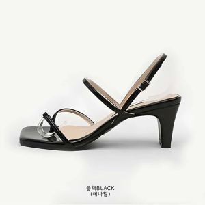 Sandal Heels Wanita Lovata Square Toe 6cm dengan Tali Polos Warna-Warni