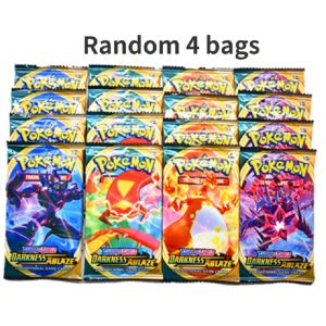 4 Packs Random Pocket Monster Trading Cards Edition Pokémon Characters Game Card Booster Pack Collections Toys For Children