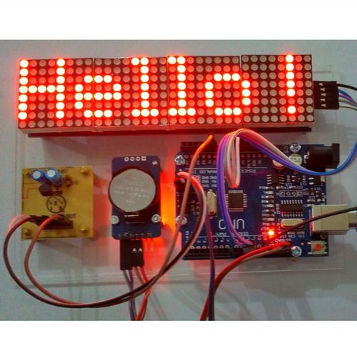 Kit Arduino Running Text dg LED Matrix dan Jam Suhu Digital | Lazada ...