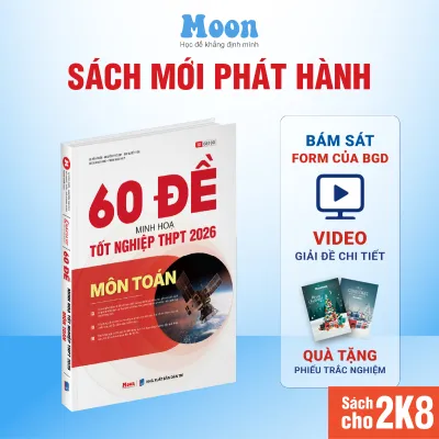 Sách bộ đề minh họa môn Toán ôn thi tốt nghiệp THPT 2026 Moonbook