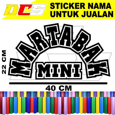CUTTING STICKER TULISAN MARTABAK MINI STICKER TEMPELAN UNTUK NAMA JUALAN