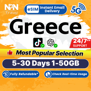 Greece eSIM Ultra 5G 7-30Days 1-50GB Data Instant Email Delivery High Speed Travel Data Greece SIM Card