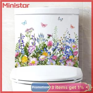 Ministar Various Green Plants Flowers Wall Sticker Bathroom Toilet Decor Decals Living Room Cabinet Home Decoration Self Adhesive Mural