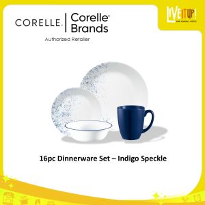 CORELLE 16pc Dinnerware Set – Indigo Speckle