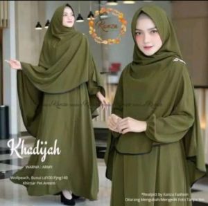 GAMIS SYARI KHADIJAH SET HIJAB BAHAN CRINKLE PREMIUM M . L . XL
