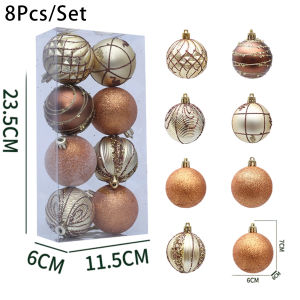 8Pcs Multicolors Painting Christmas Balls for Xmas Tree Hanging Pendants Ornaments New Year Party Home Christmas Decor Ball 6cm