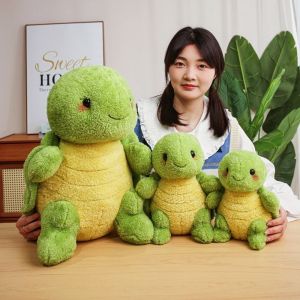 PUZHE Marine Animal Simulated Tortoise Plush Toy Fluffy Stuffed Sea Turtle Stuffed Doll Accompany Toy Cartoon Animal Sea Turtle Pillow Home Decor