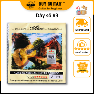 1 Dây guitar lẻ dây đàn guitar classic Alice AC106 (A106) dây nilon 1-2-3-4 dành cho đàn ghitar cổ điển Duy Guitar Store