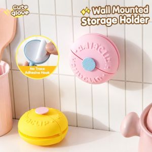 KUMAYES Non-Slip Insulated Gloves Silicone Wall Mounted Anti-Scald Hand Clips Sweet Donut Cute Oven Mitts Kitchen