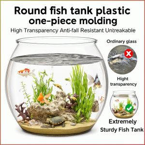 Fish Tank Round not Bad Glass Fish Tank Imitation Glass Resistant to Falling Fall Prevention