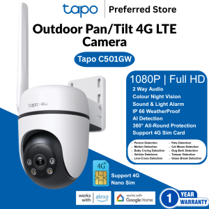 [2 Year Warranty] TP-Link Tapo Outdoor 4G LTE Camera C501GW With Sim Card Slot Security Network CCTV Camera | Sim Card Cctv | Stall Cctv | Retail Cctv | F&B Cctv | Coffeeshop Cctv | No wifi Cctv