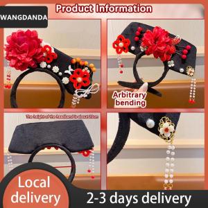 [COD] WANGDANDA Ship within 24 hours Flower Chinese Style Headwear Tassel Ancient Style Headband Princess Hair Hoop Hanfu Headdress Hanfu Hair Clip Women