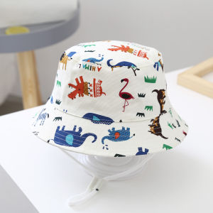หมวกชาวประมงพิมพ์ลายผ้าฝ้ายสำหรับเด็กหมวกบัคเก็ตสำหรับเด็กผู้ชายเด็กผู้หญิงสวมใส่สบายสำหรับเด็ก