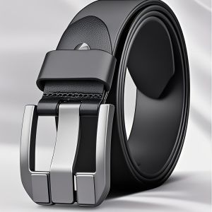 MenS Genuine Leather Belt with Alloy Buckle - Elegant Black Design Sweat-Resistant Durable Alloy Buckle Perfect for Waist Size All-Season Use Ideal for Jeans & Formal Attire Formal Attire Belt | Sleek Black Belt | Durable Alloy Buckle Leather Belt