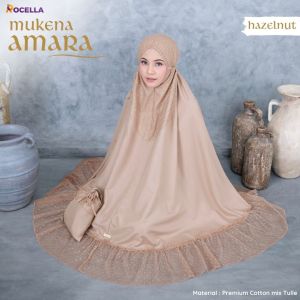 ROCELLA Mukena Amara 2 in1 Mukena Dewasa Mukena Remaja Motif Polos Bahan Premium Cotton mix Tulle Halus Lembut Menyerap Keringat Nyaman Digunakan