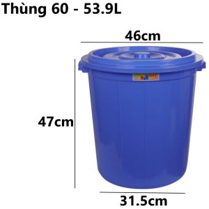Thùng tròn có nắp nhựa VIỆT NHẬT - 25L 35L 50L 60L - Đựng gạo nước đồ chơi bé - 5360+2+4+6