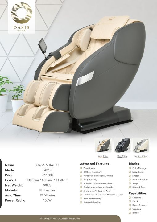 Oasis Shiatsu Massage Chair | Lazada PH