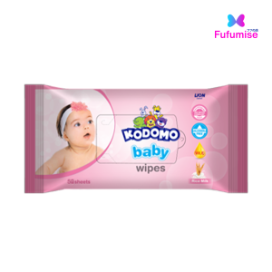 KODOMO Baby Wipes | Tisu Basah Bayi Blue Aloe Vera | Pink Rice Milk 50S | Alcohol Free | Anti Bacteria | FUFUMISE
