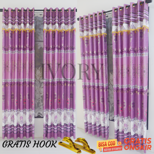 Gorden Blackout Import Poni Tempel - Anti Panas & Cahaya Kualitas Premium untuk Jendela & Pintu